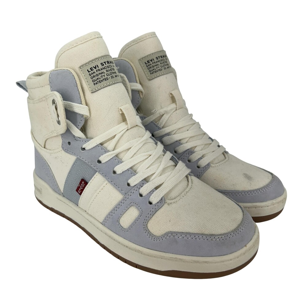 Levi's Shoes Womens Size 7 IvoryTwo Tone Canvas High Top Lace Up Sneakers